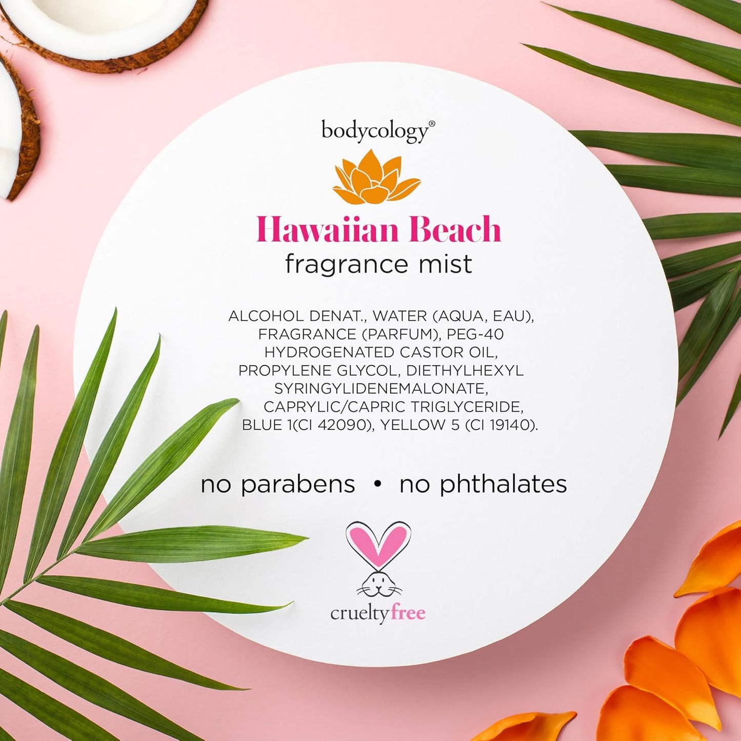 Bodycology Hawaiian Beach Body Mist - Long-Lasting Fragrance, 8 fl oz (Pack of 2)