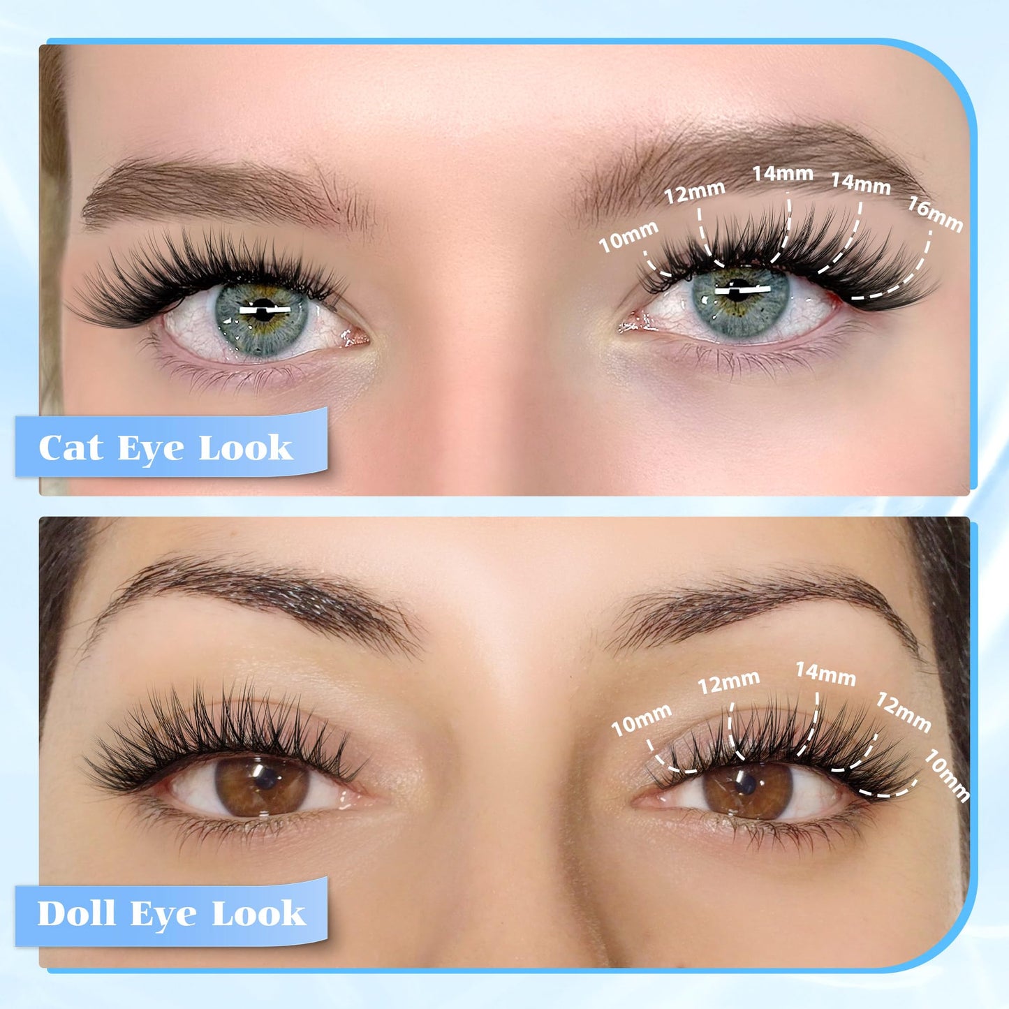 PHKERATA Wispy Lash Clusters Natural Cluster Eyelash Extensions, 110 pcs C Curvature Individual Lashes 10-16 mm Mix Length, Reusable Eyelash Clusters with Thin Lash Band