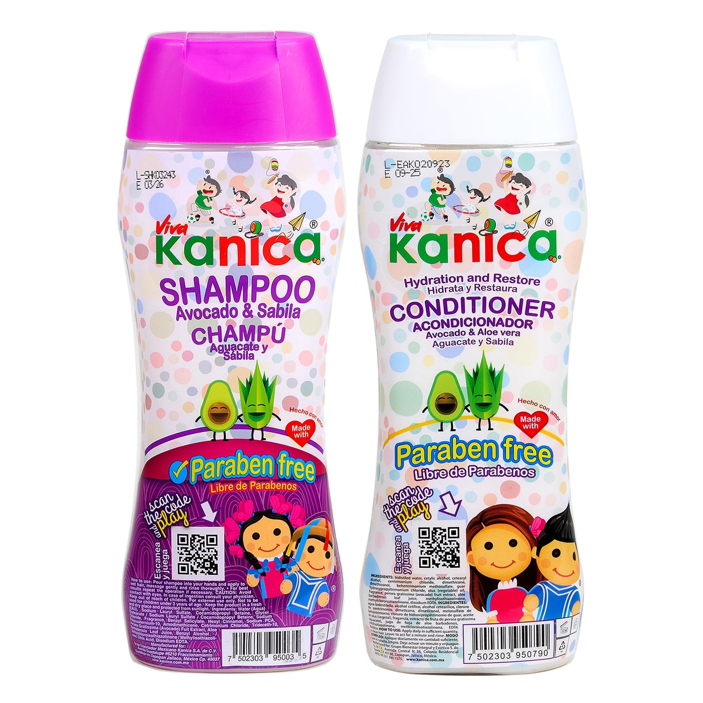 Kanica Shampoo and Conditioner Avocado Kit, Paraben Free | 13.5 fl oz Each
