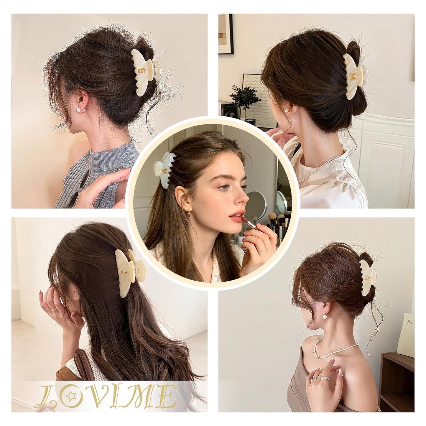 Hair Clips for Women - Strong Grip Claw Clips for Thick & Thin Hair | GRS-Certified Acetate, Comfortable Styling