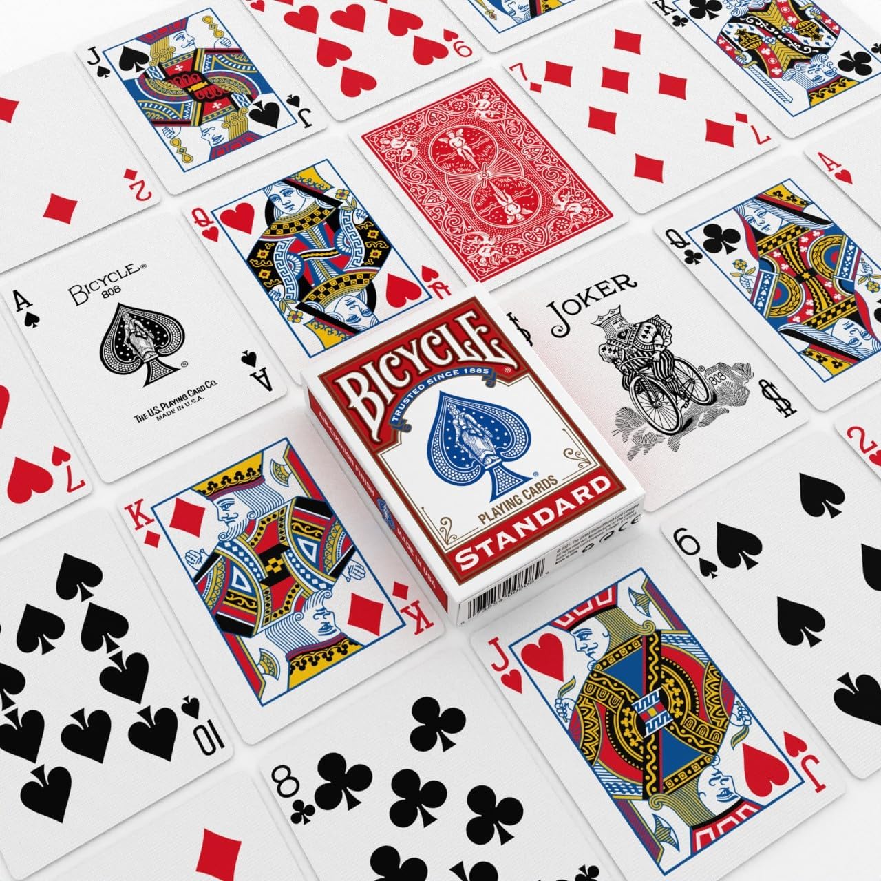 Standard Playing Cards - Classic Poker Size Deck (2 Pack) | Red & Blue for Family Game Night & Card Games
