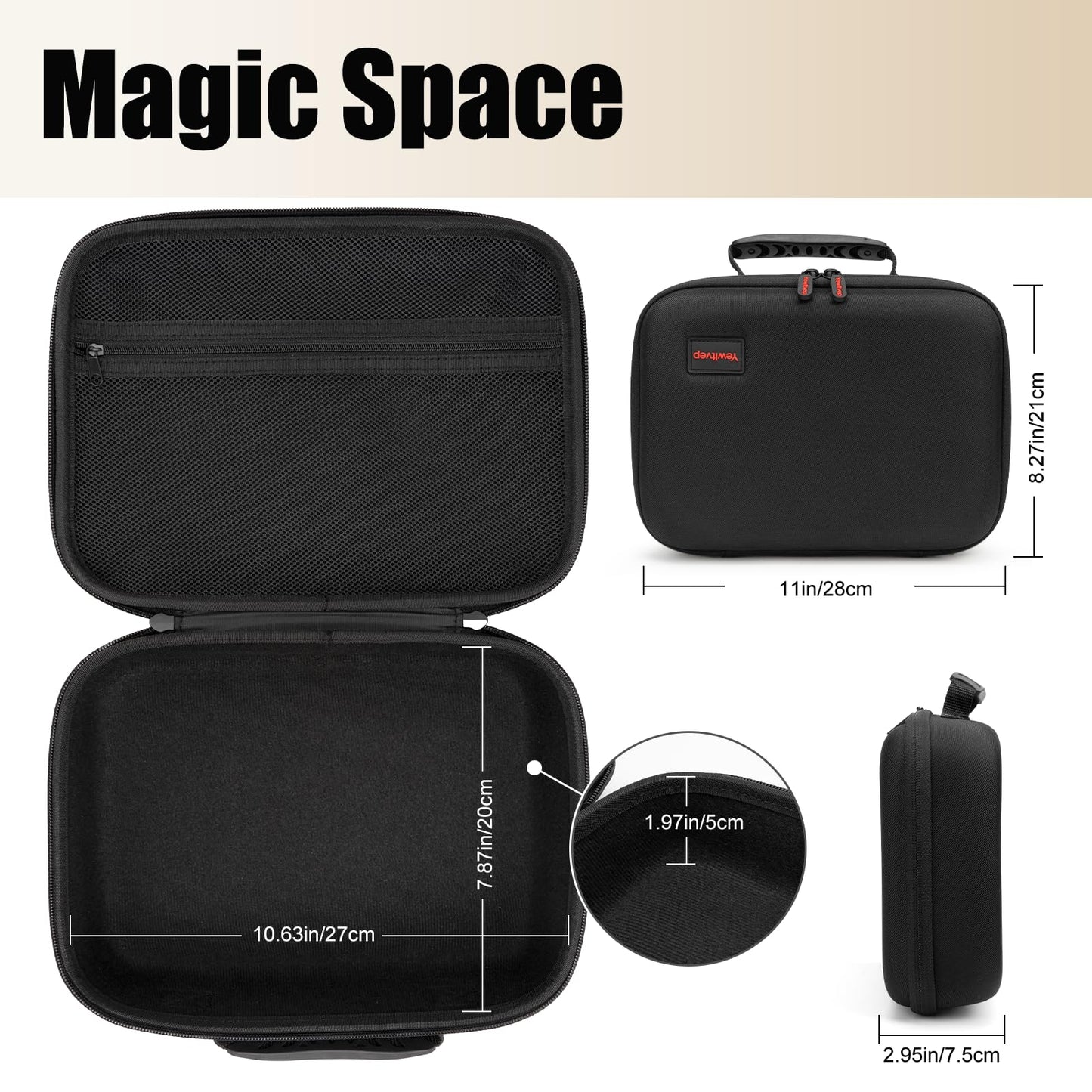 Travel Sunglasses Organizer Case Glasses Case Multiple Pairs Sunglass Eyeglasses Storage Portable Glasses Storage Box with Adjustable Slot Hard EVA Shell Sunglass Holder Organizer for Men Women