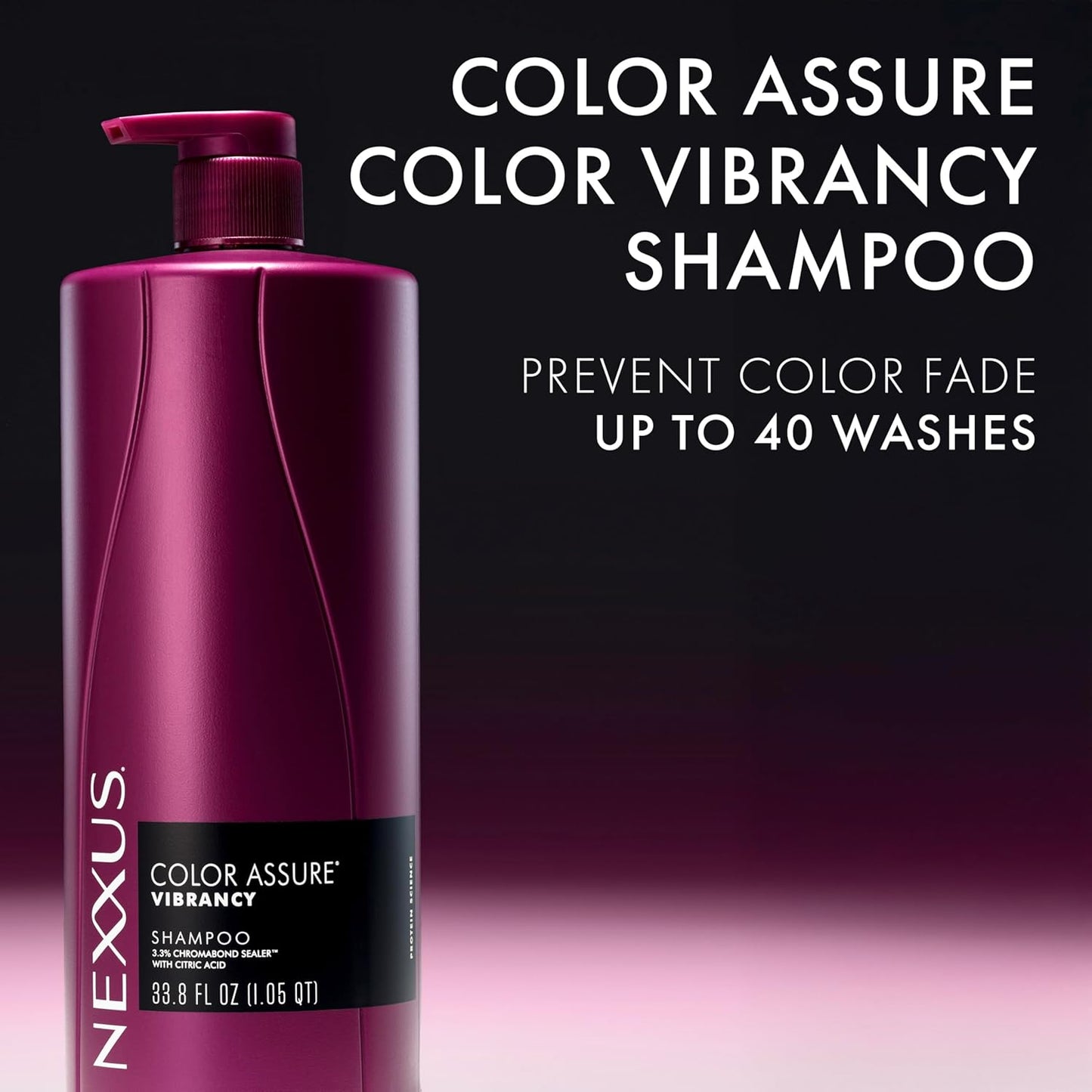 Nexxus Color Assure Shampoo - Vibrant Color Protection for Treated Hair | 33.8 oz with Chromabond Sealer & Citric Acid