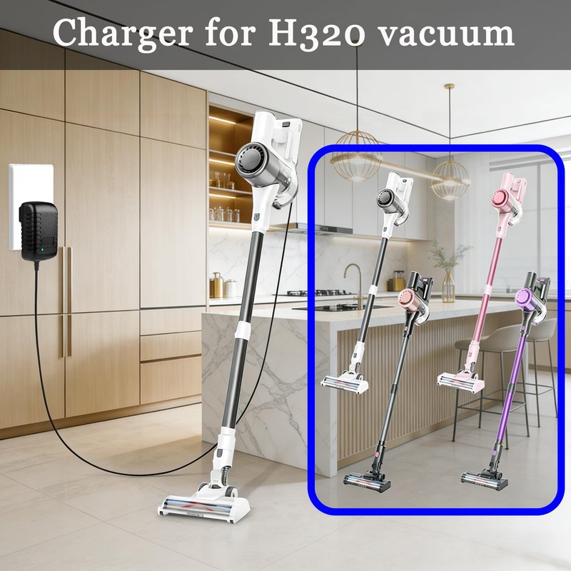 Charger Compatible with Homeika Cordless Vacuum, 26.5V Replacement Adapter Stick Cleaner Vacuum H016 HA016 H320 H320 Accessories Parts Power Cord