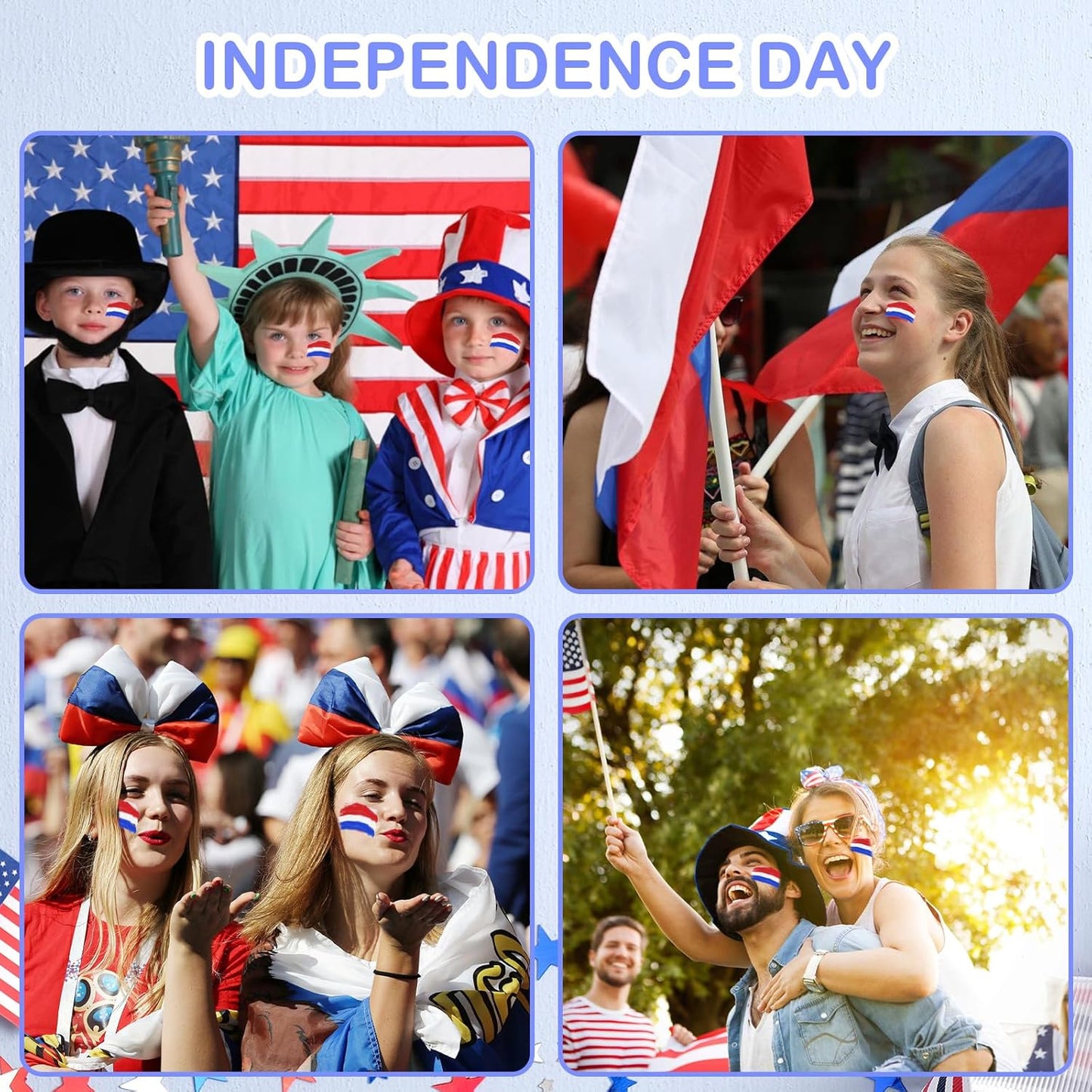 Patriotic Face Paint Kit - Red, White & Blue Stick Makeup for 4th of July | Independence Day Body Paint for Sports Events