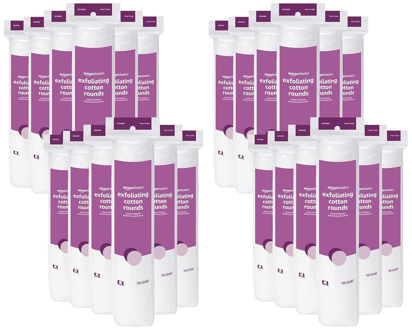 Exfoliating Makeup Remover Cotton Rounds - Dual-Sided Textured, 100 Count