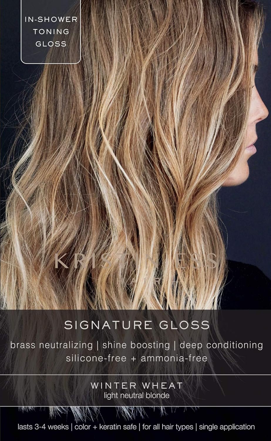 Kristin Ess Hair Gloss - Winter Wheat Light Neutral Blonde | 4-Week Semi-Permanent Color & Conditioner for Vibrant Shine