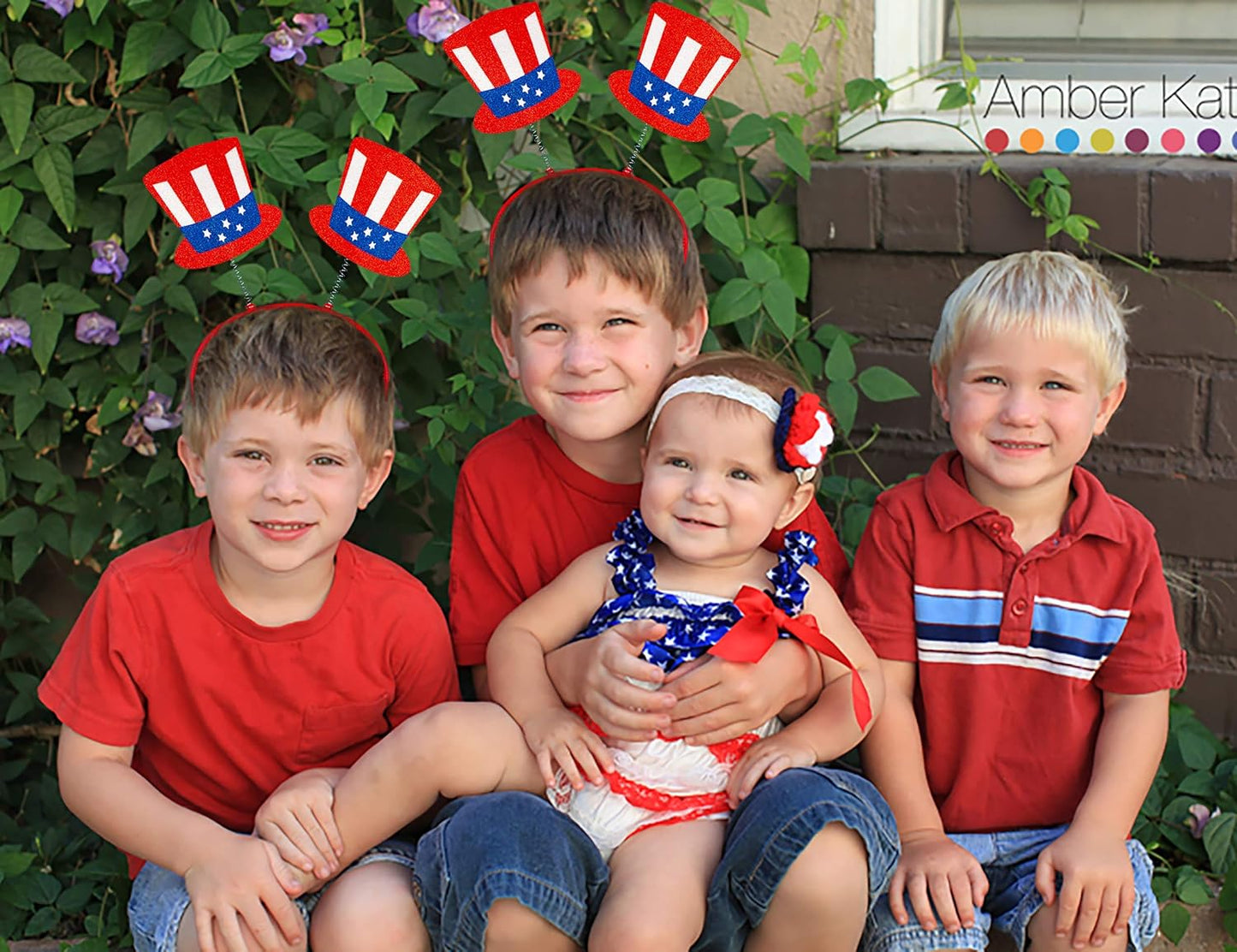 12PCS Patriotic Headbands for 4th of July | Red, White & Blue Party Accessories