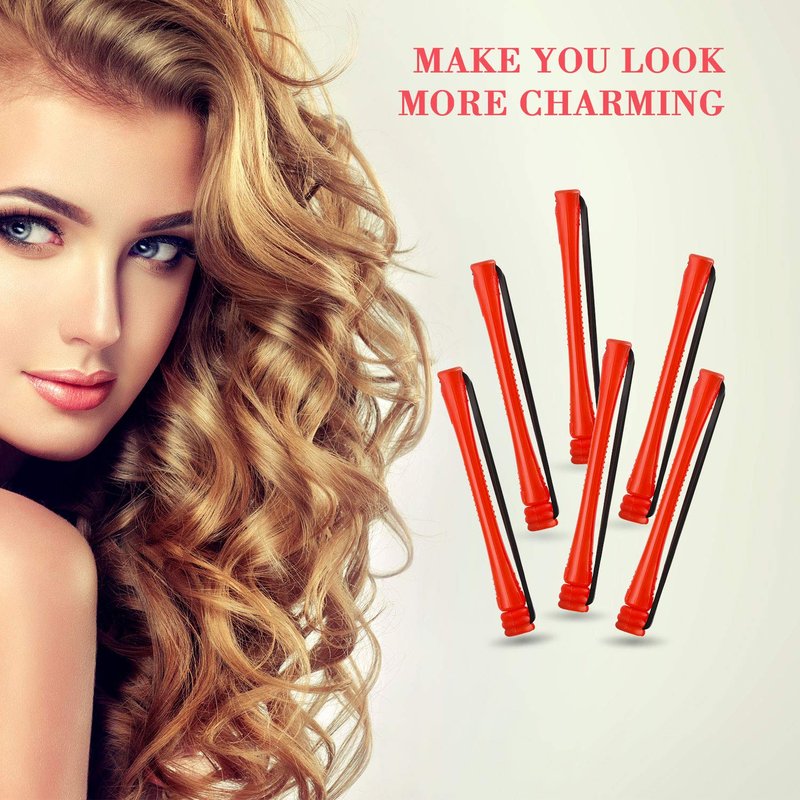 WILLBOND 60 Pcs Perm Rods - Cold Wave Curlers for Short & Long Hair | 0.2 Inch Red Plastic Rollers