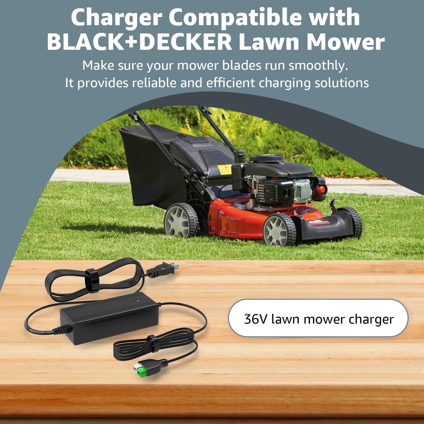 Norward Charger Compatible with Black Decker for Model ETPCA-P360080U 90547460 90604959 Lawnmower Models SPCM1936 CM1836 CM1936 RB3612 RB3610