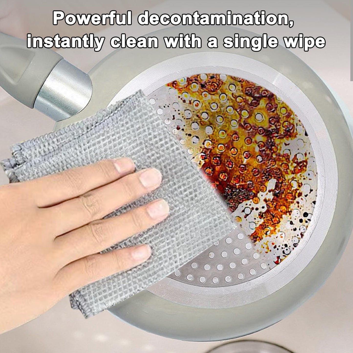 10 Pack Metal Dish Cloth Non Scratch Wire Dishcloth, Reusable Steel Wool Scrubber Pads for Pots Pans Cooktops, Multi Surface Cleaning Cloths Scratch Free Safe for Glass, Wet & Dry Use