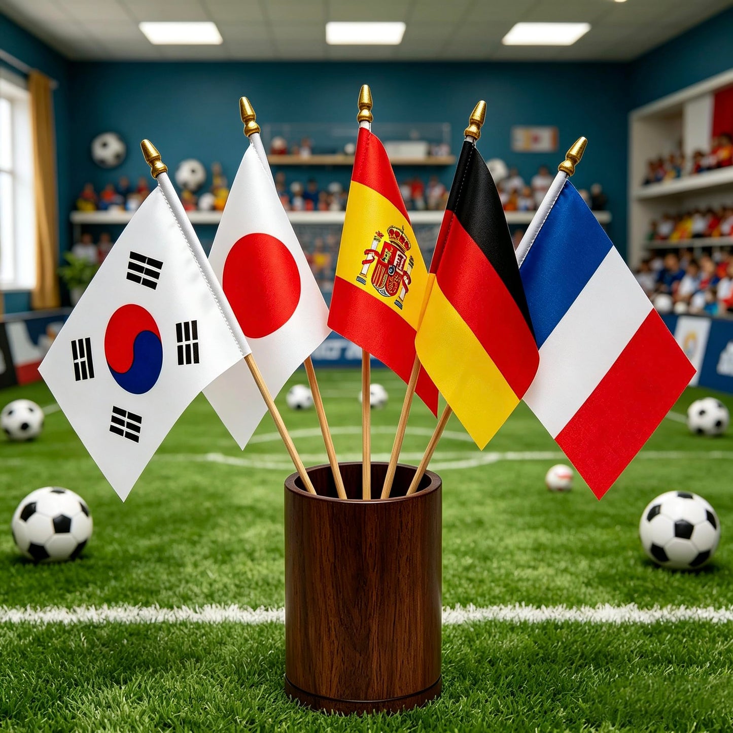 2026 World Cup Teams Flags Decorations 48 Country Small Mini Hand Held Flags with Wooden Stick, World Cup Soccer Party Sports Events Bar Club Parade Decorations,8.2 x 5.5 Inch