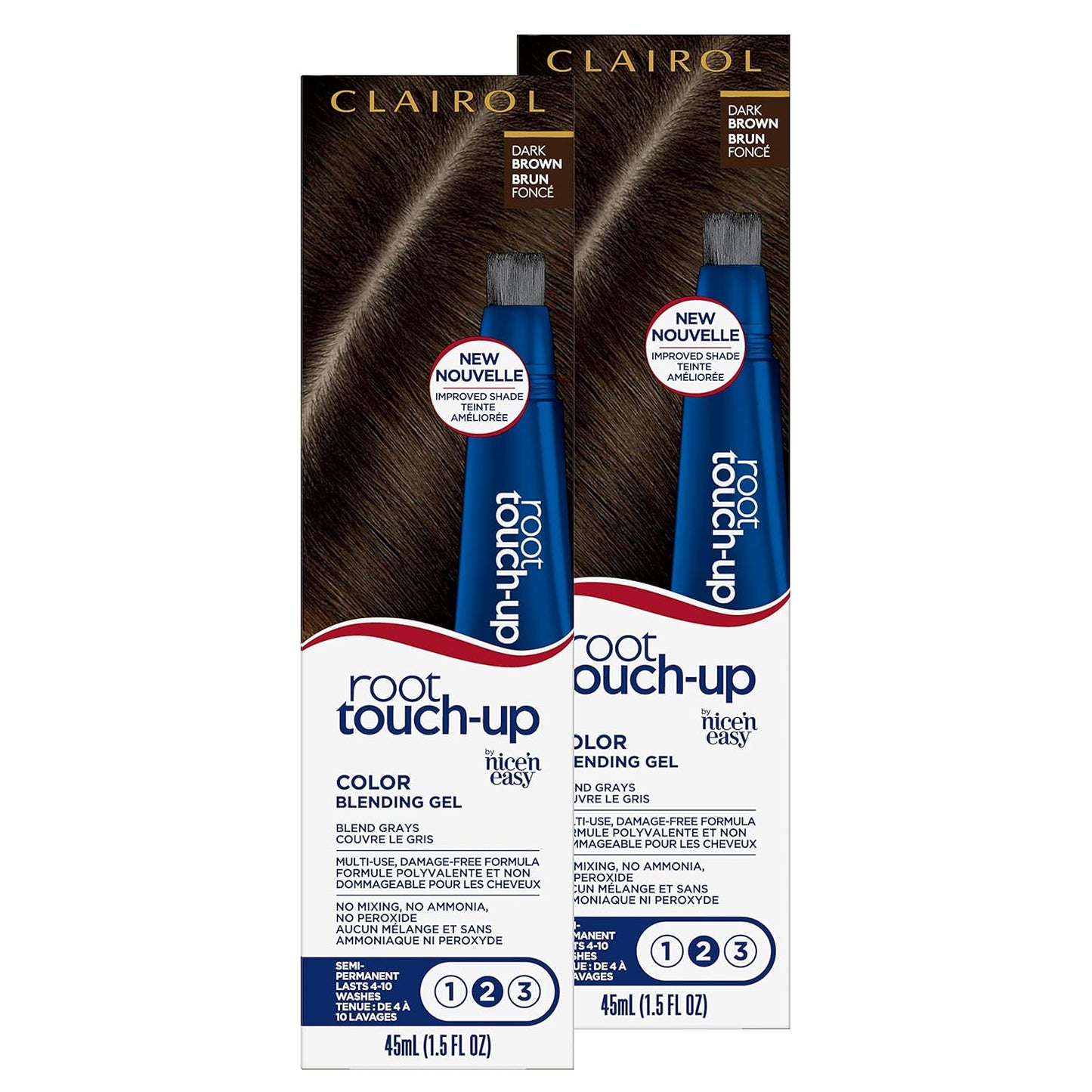 Clairol Root Touch-Up Hair Color Gel - Semi-Permanent Black | Blends Gray Hair | 2 oz