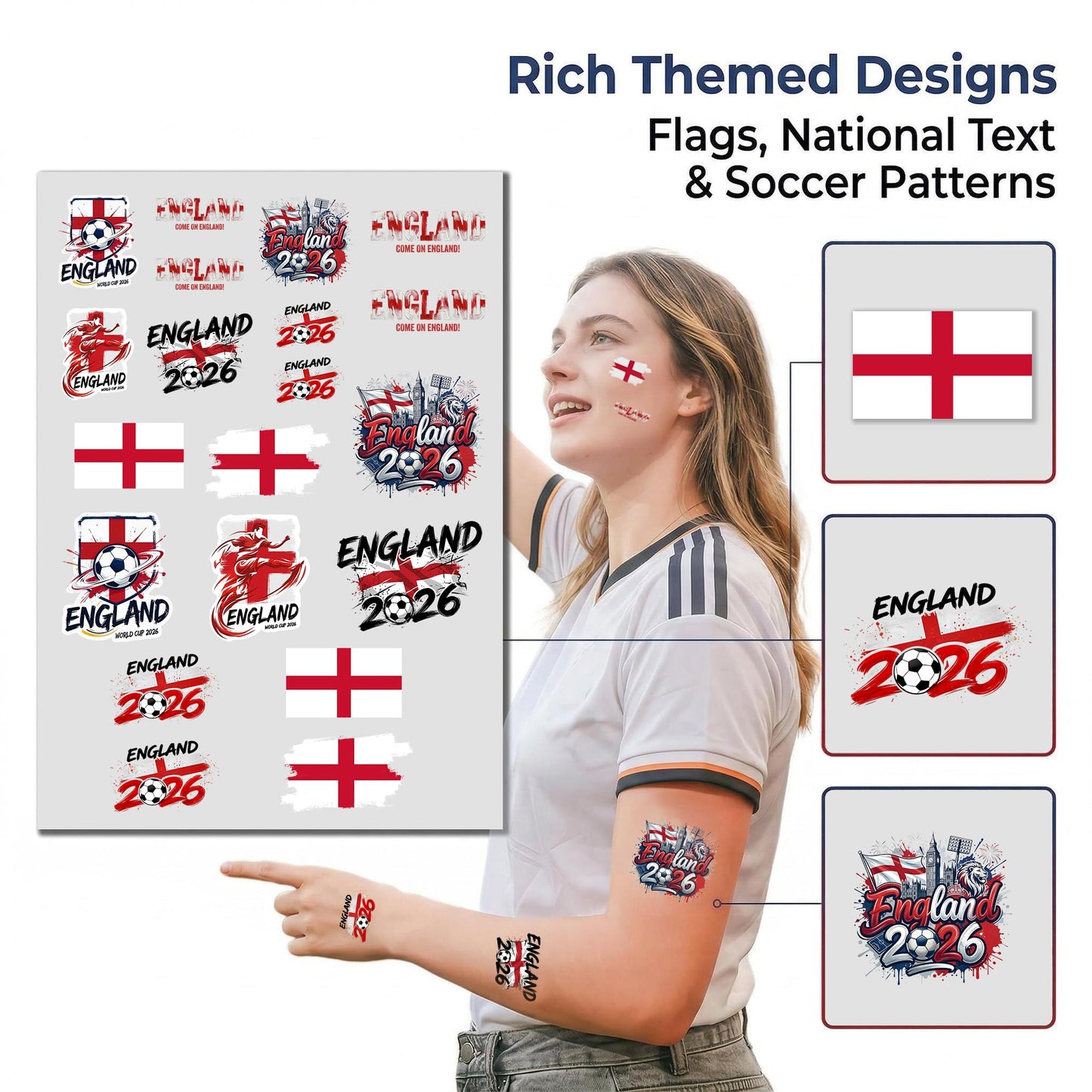 22 Pcs 2026 World Cup Tattoos Temporary Soccer Party Favors World Cup Party Decorations Soccer Stickers Gifts For Game Day Essential