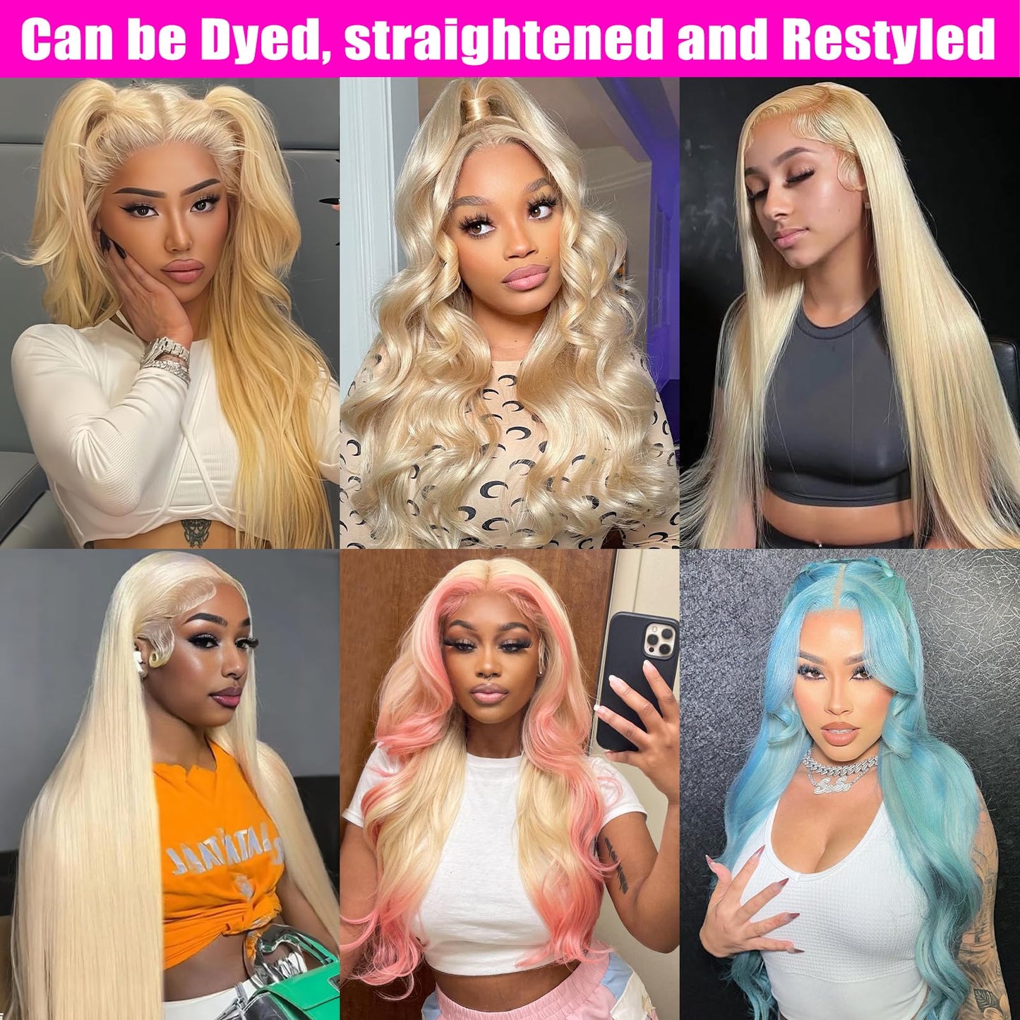 613 Body Wave Blonde Bundles Human Hair 18 20 22Inch 3 Bundles Human Blonde Hair Extensions，100% Real 14A Brazilian Virgin Raw Easy to Dye No Synthetic Blend No Tangle No Shedding 3X-Lifespan