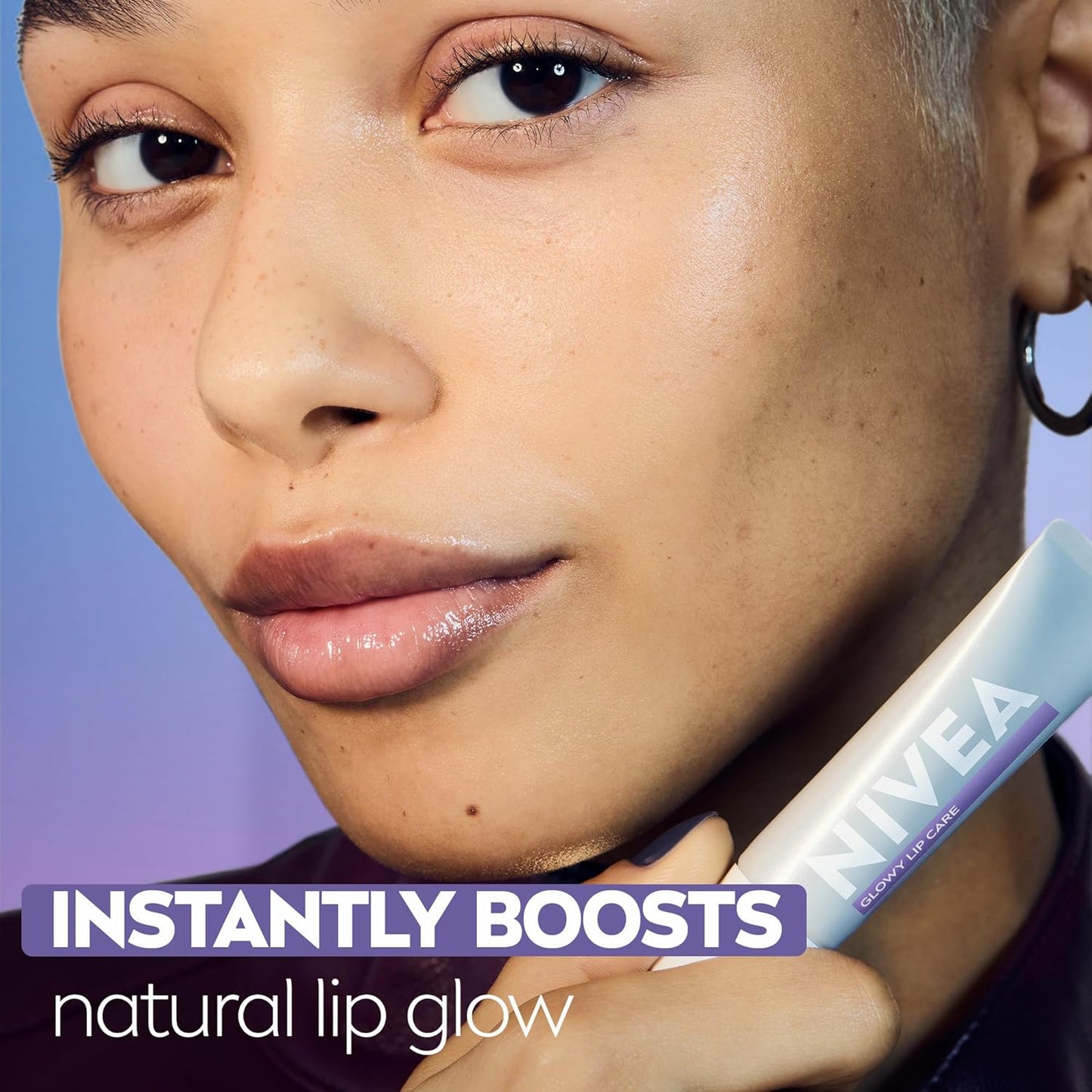 NIVEA Glowy Lips Vegan Lip Balm - Hydrating with Hyaluronic Acid & Vitamin E | 0.35 Fl Oz Tube