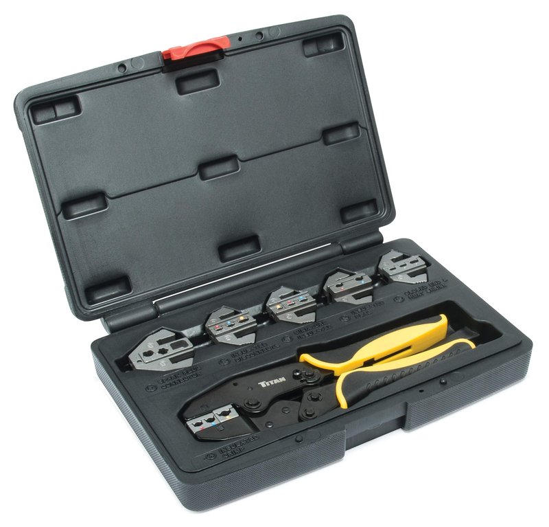 Titan 11950 Ratcheting Wire Terminal Crimping Set, 7-Piece