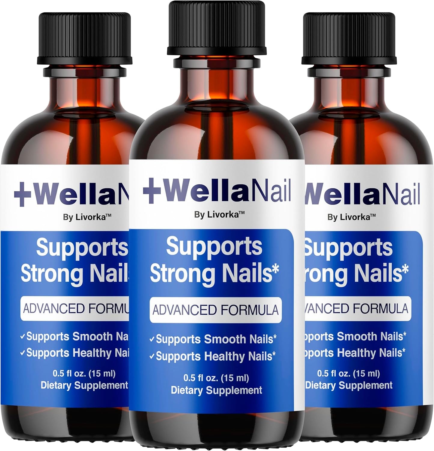 WellaNail Drops - Advanced Liquid Nail Supplement for Maximum Strength | 3-Pack for 3 Months