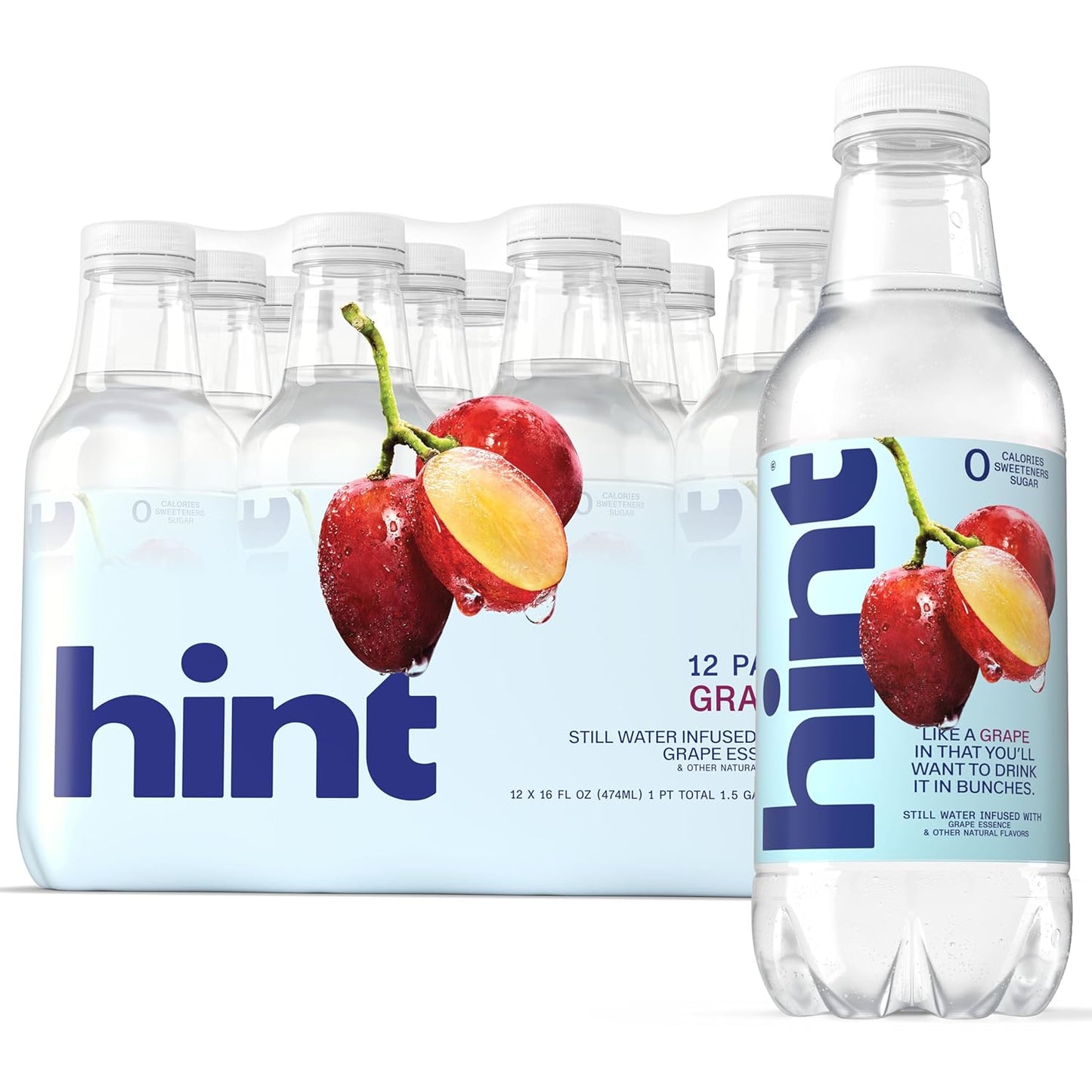 Hint Infused Bottled Water Variety Pack - Sugar-Free, Zero Calorie Natural Flavors | 16 Fl Oz (Pack of 12)