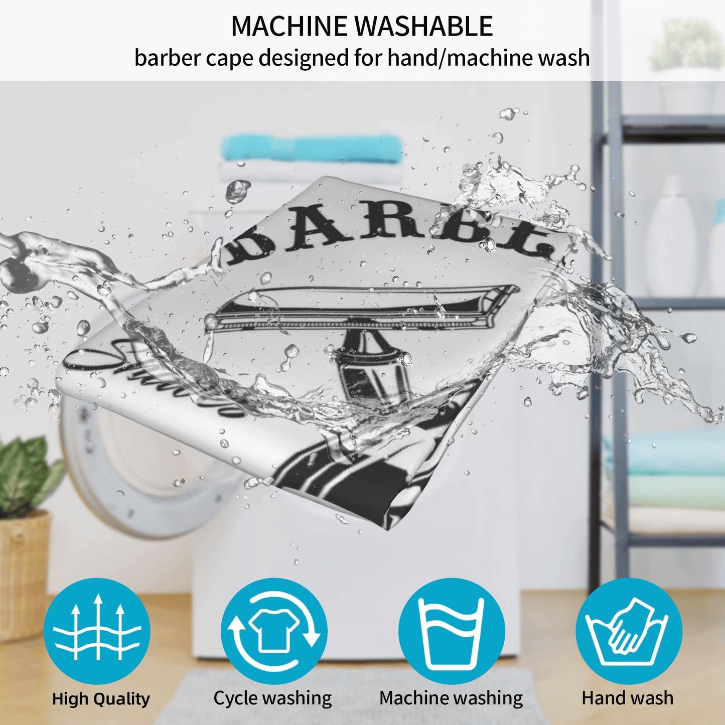 Barber Cape, Hair Salon Haircut Gown, Hair Cutting Apron with Adjustable Closure, Professional Salon Cutting Barber Skirt for Barbershop (Color 2)