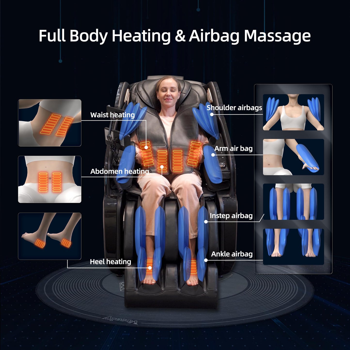 4D Massage Chairs Full Body 57" SL-Track Zero Gravity Massage Chair Recliner Shiatsu with Heat, AI Voice Control, Foot Roller & 3-Zone Heating - Home Electric Massager for Mom/Wife/Dad/Home Office