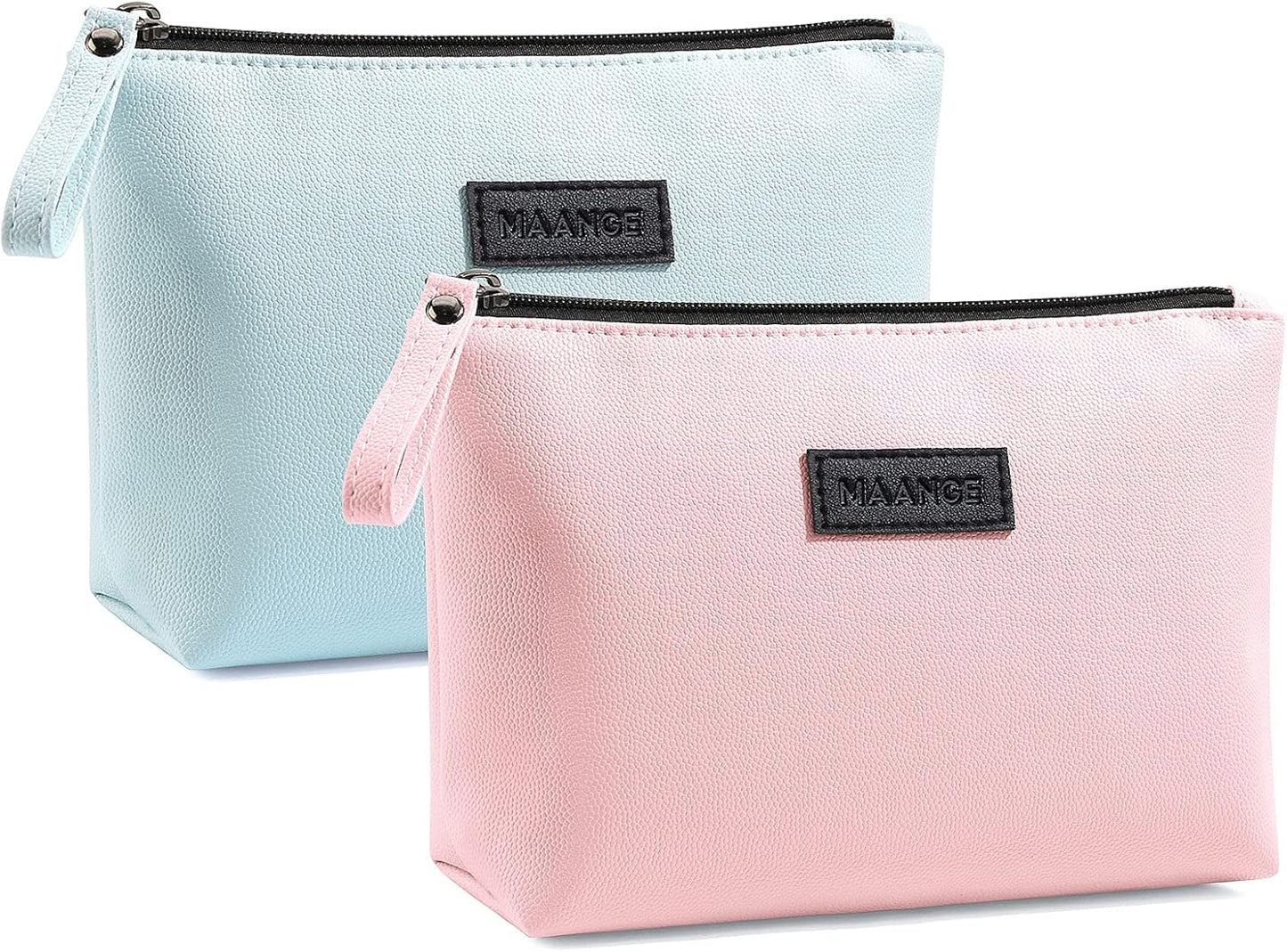 Cosmetic Bags for Women - Small PU Leather Makeup Pouch | Travel-Friendly Zippered Design
