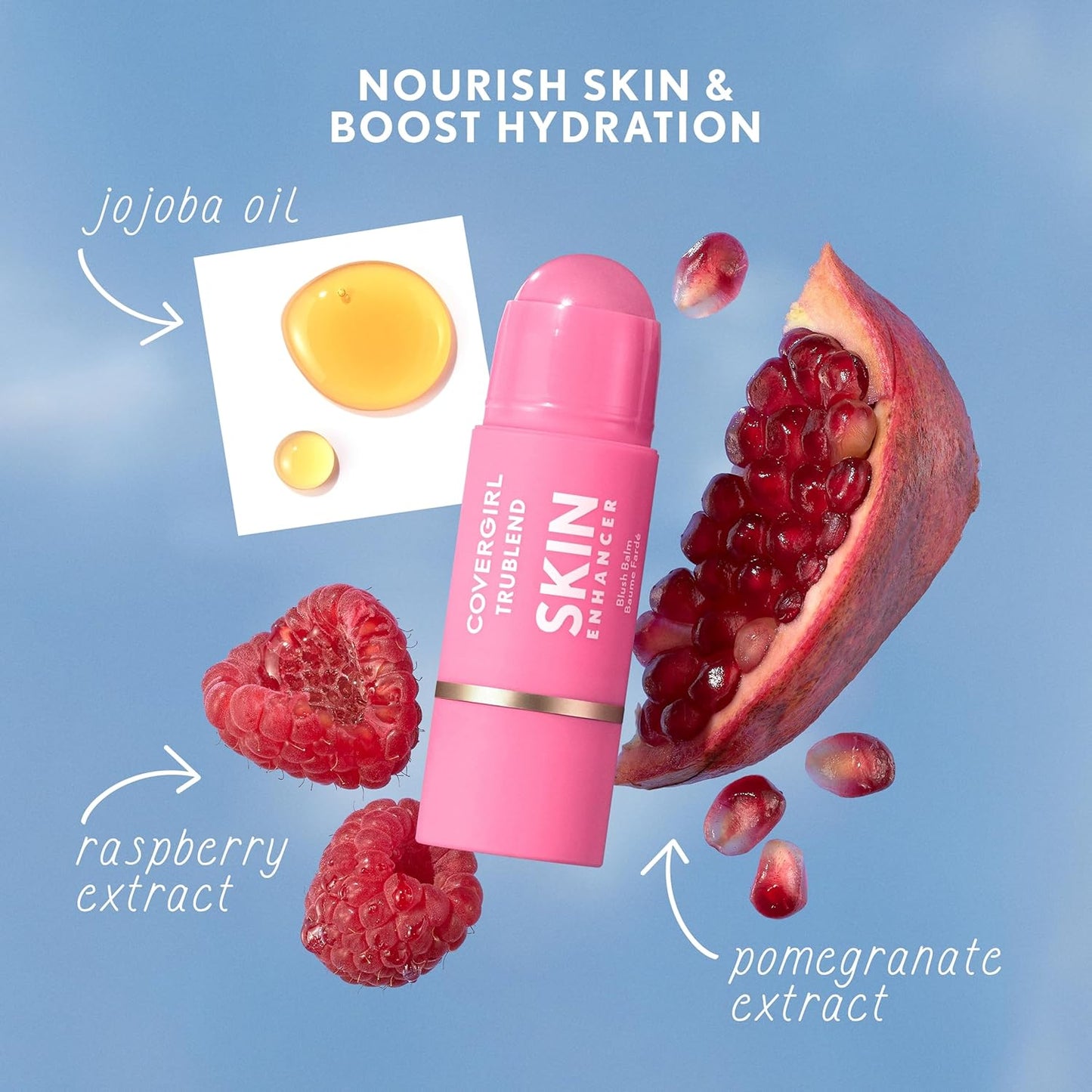 COVERGIRL Trublend Blush Balm Stick - Vegan Formula, Non-Greasy, Effortless Application | 200 Pink Sprinkle (Bright Pink)