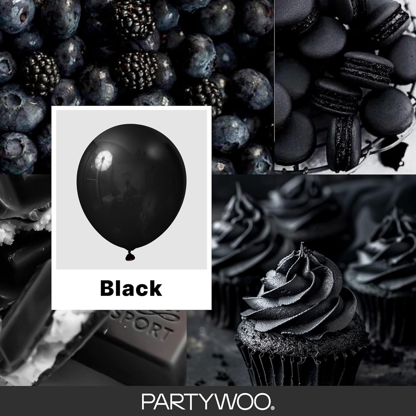 Black Balloon Arch Kit - 140 Pcs in 5-18 Inch Sizes for Baby Showers, Birthdays & Anniversaries | Elegant Black Decor
