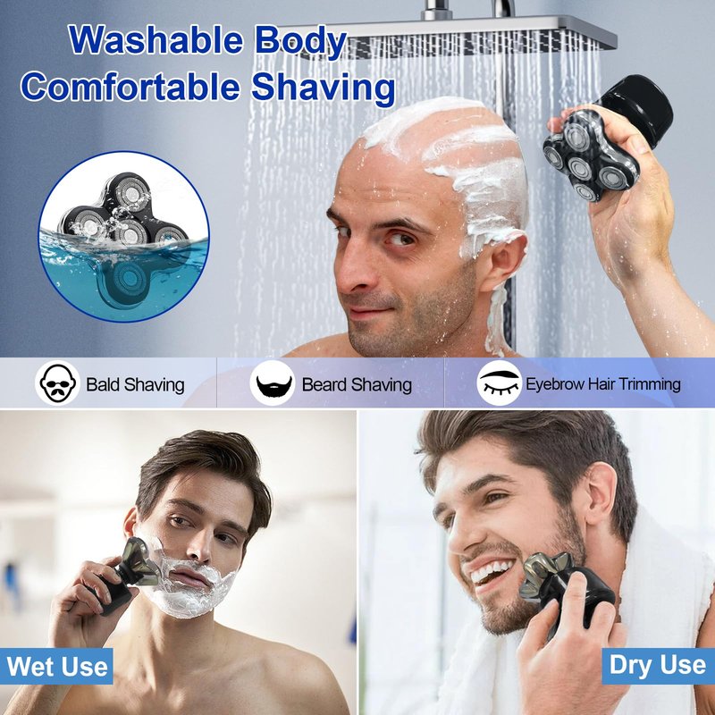5 Blade Replacement Shaver heads compatible with Skull Shaver for Pitbull Gold PRO/Pitbull Platinum Pro Shaver Heads