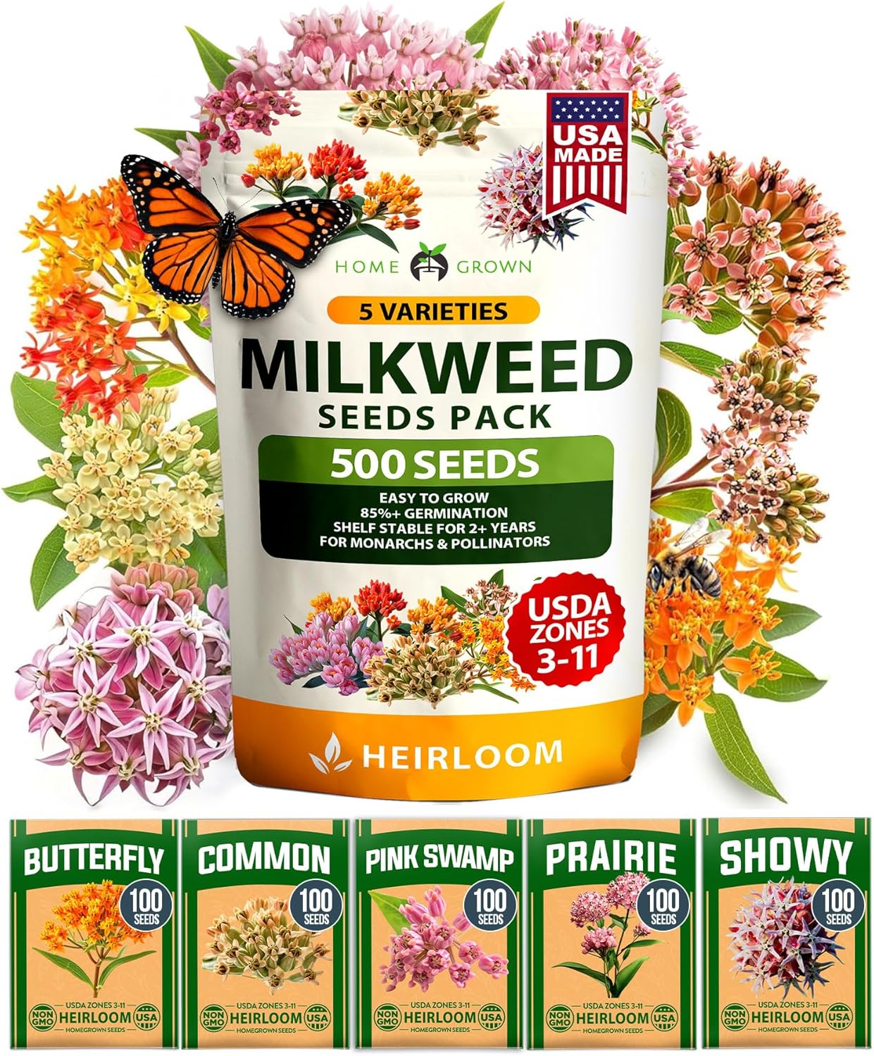 Zinnia Dahlia Seeds Pack - Non-GMO 524 Flower Seeds for Vibrant Pollinator Gardens | Easy-to-Grow Outdoor Blooms