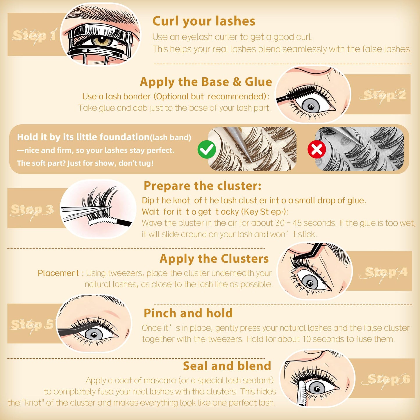 Spider Lash Clusters Brown Eyelash Clusters Breeze Wispy Cluster Eyelash Extensions Natural Lash Extensions D Curly with Invisible Band 8-14MM Individual Lashes 150Pcs Brown Eyelashes