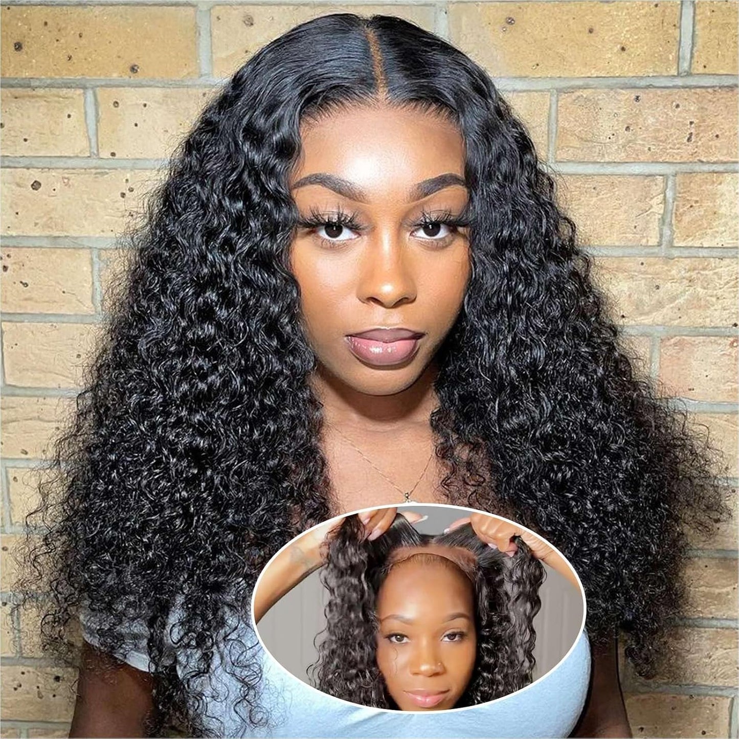 Curly Bob Wig - 200% Density Deep Wave Human Hair | 5x5 HD Lace Closure, 18 Inch, Black for Women