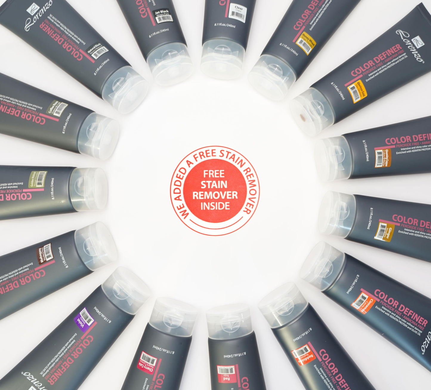 L Lorenzo Color Definer Cellophane 8.11fl.oz/240ml | Peroxide & Ammonia Free | Glossy hair Brilliant color without Damaged Hair | Stain Remover Inside (Cherry Cola, 240ml / 8.11Fl.Oz)