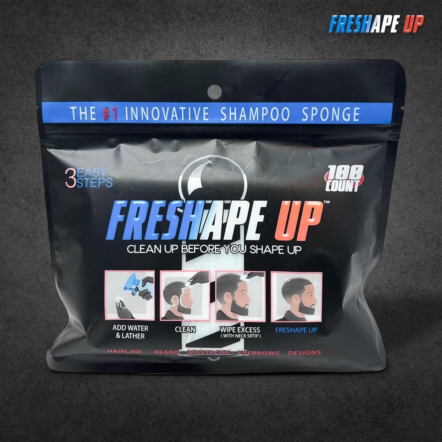 Shampoo Infused Hairline & Beard Wipes - Quick Use Disposable Wipes for Barbers | Pack of 2