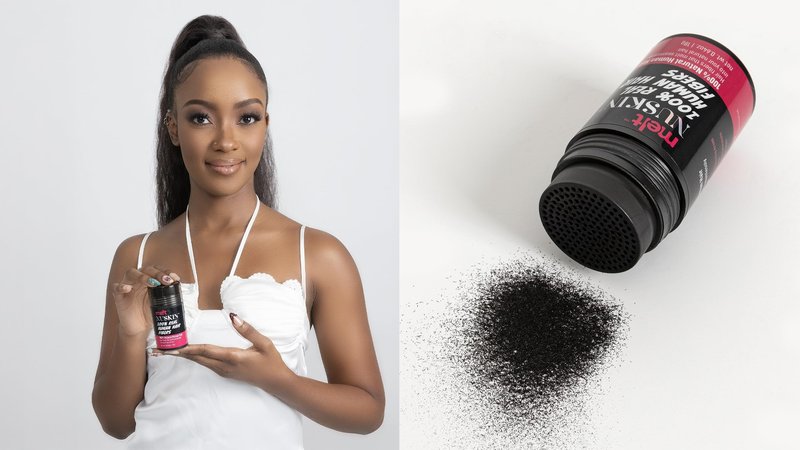 Melt Nuskin 100% Real Human Hair Building Fibers, Instantly Fill In Fine or Thinning Hair for Thicker, Fuller, Undetectably Natural Results, 18g (1B, Off Black)