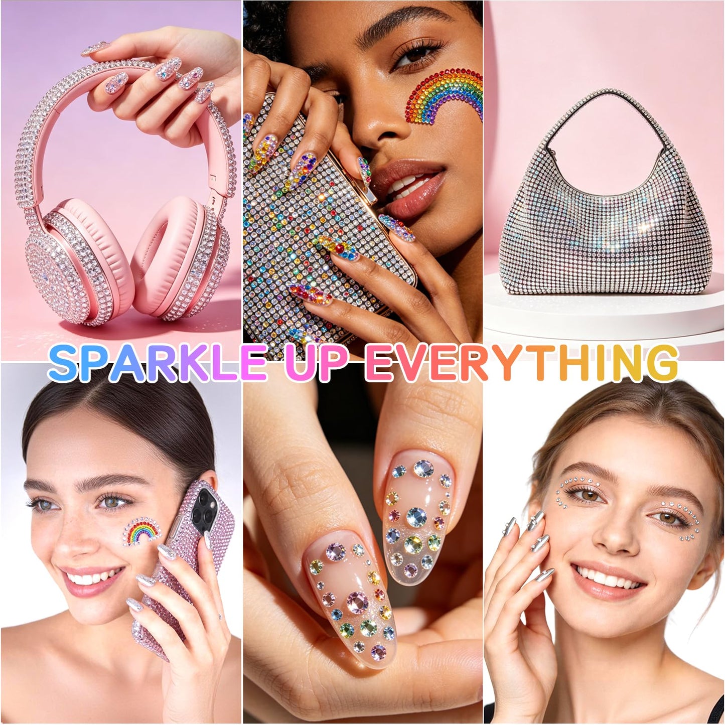 36000Pcs Resin Jelly Rhinestones for Bedazzling, 28 Colors 3mm Flatback Rhinestones with 4Pcs 10ml B7000 Jewelry Glue & Tools, Bedazzling Kit for Nail Art Crafting Book Makeup