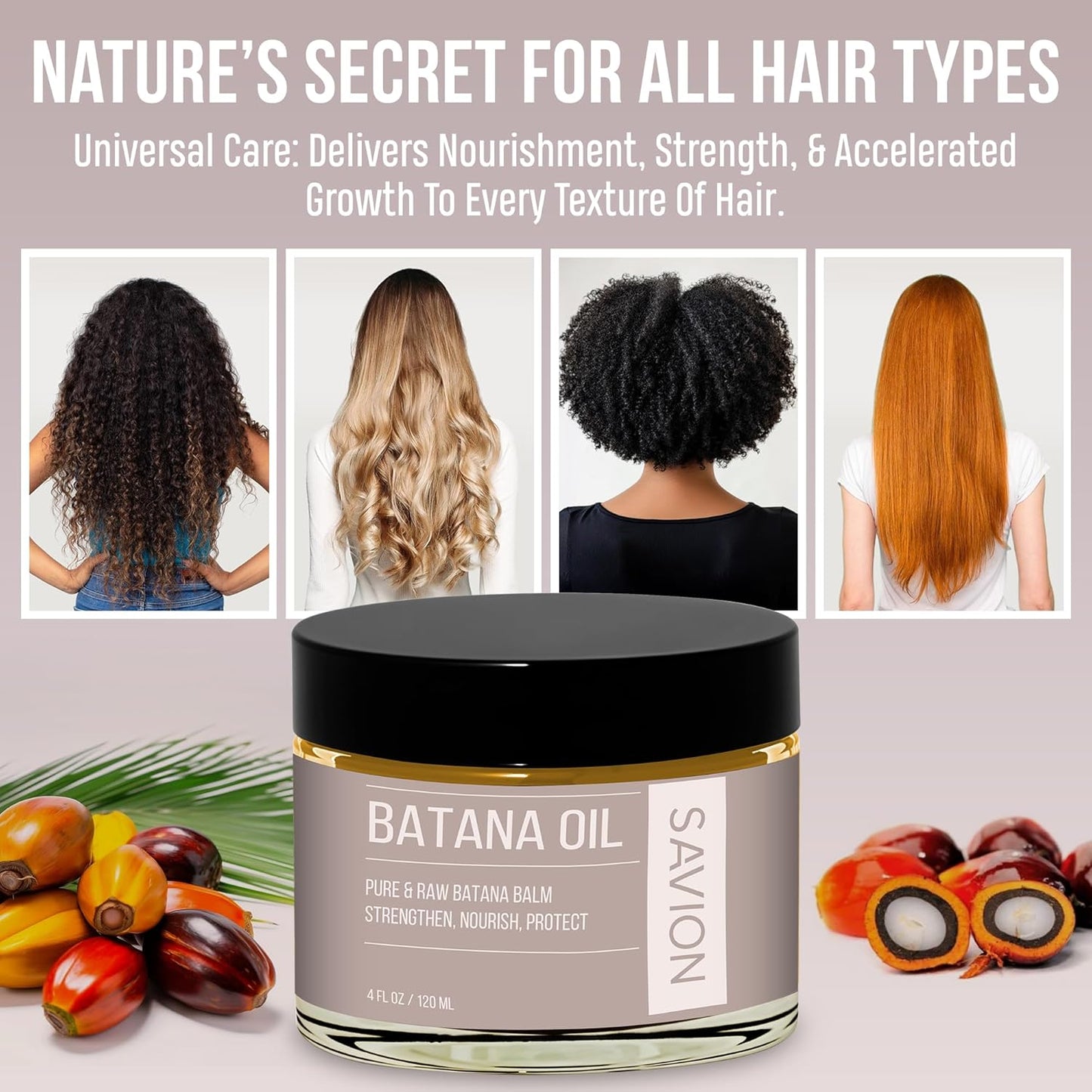 Raw Batana Oil for Hair Growth - 100% Pure Organic Treatment for Thick, Strong Strands | 4 Fl Oz, Includes Shower Cap