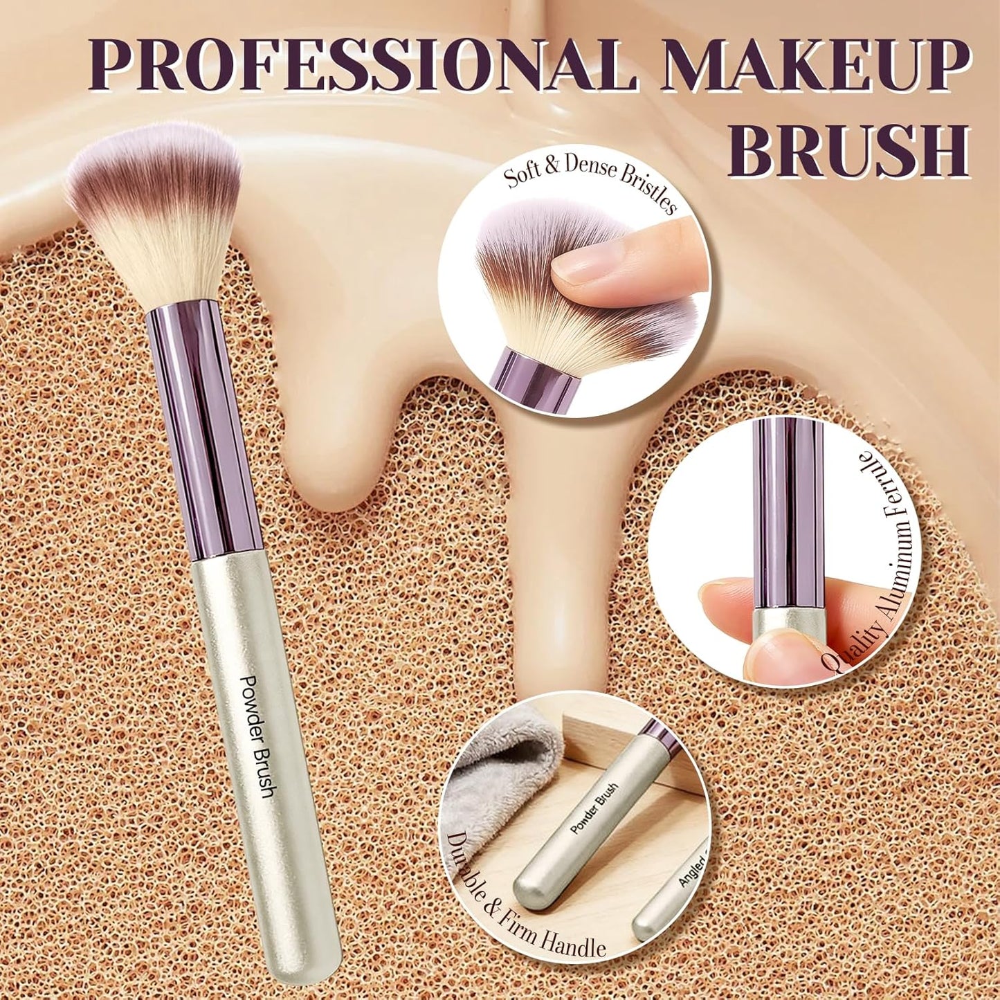 Makeup Brush Set - Premium Synthetic Brushes with 2 Puffs | 8-Piece Kit for Powder, Concealers, Eyeshadows & Blush - Gift Box Included