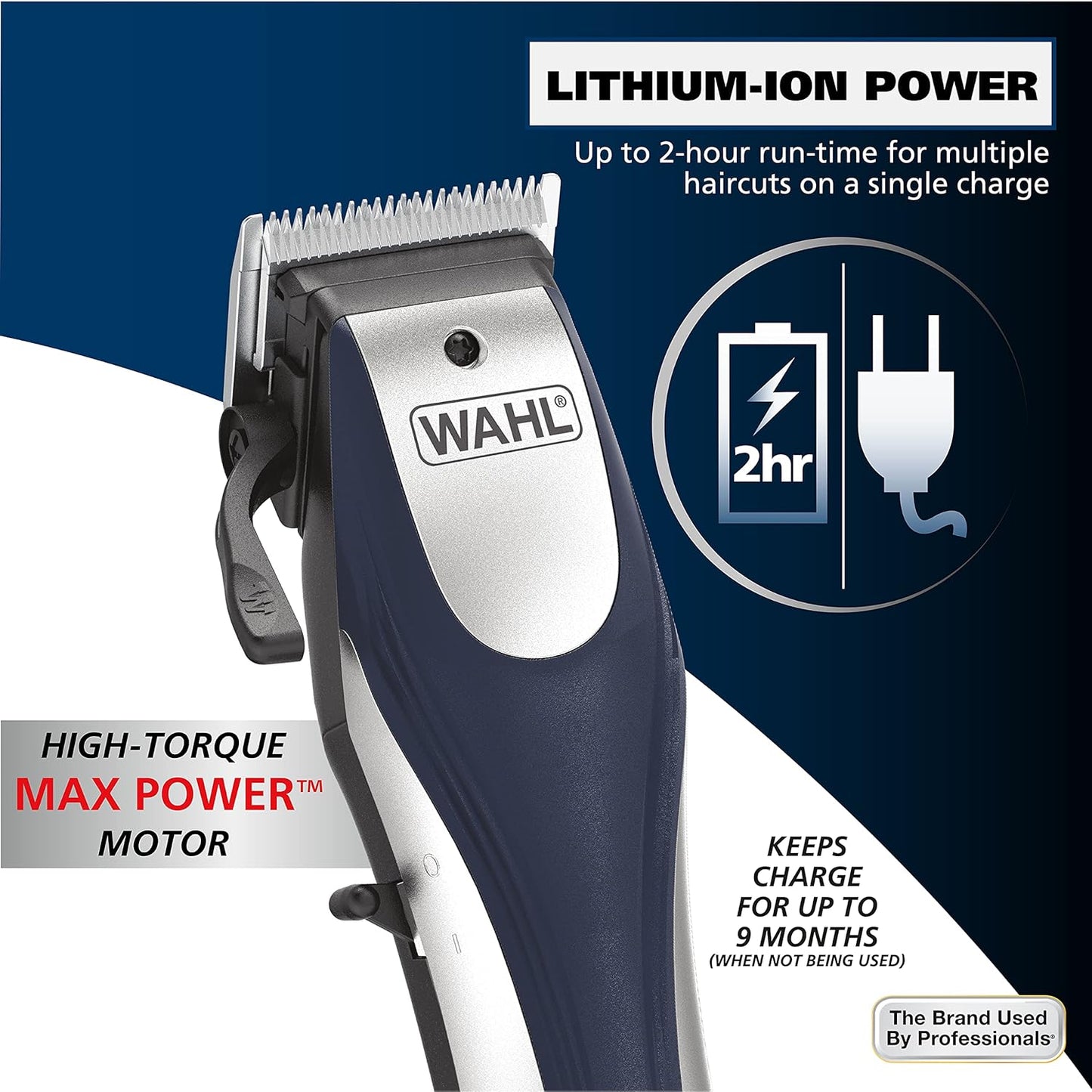 Wahl Lithium Ion Pro Hair Clippers - Cordless Rechargeable for Men, Women & Kids | Smart Charge Technology