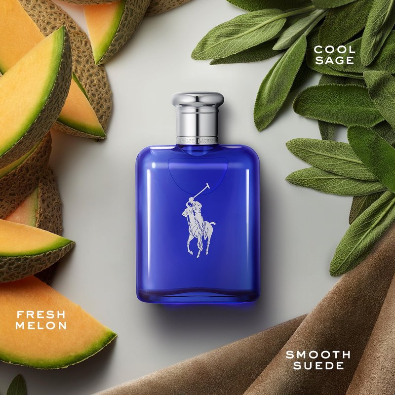 RALPH LAUREN FRAGRANCES Polo Blue - Eau de Toilette - Men's Cologne - Aquatic & Fresh - With Citrus, Sage, and Suede - Medium Intensity - 4.2 Fl Oz