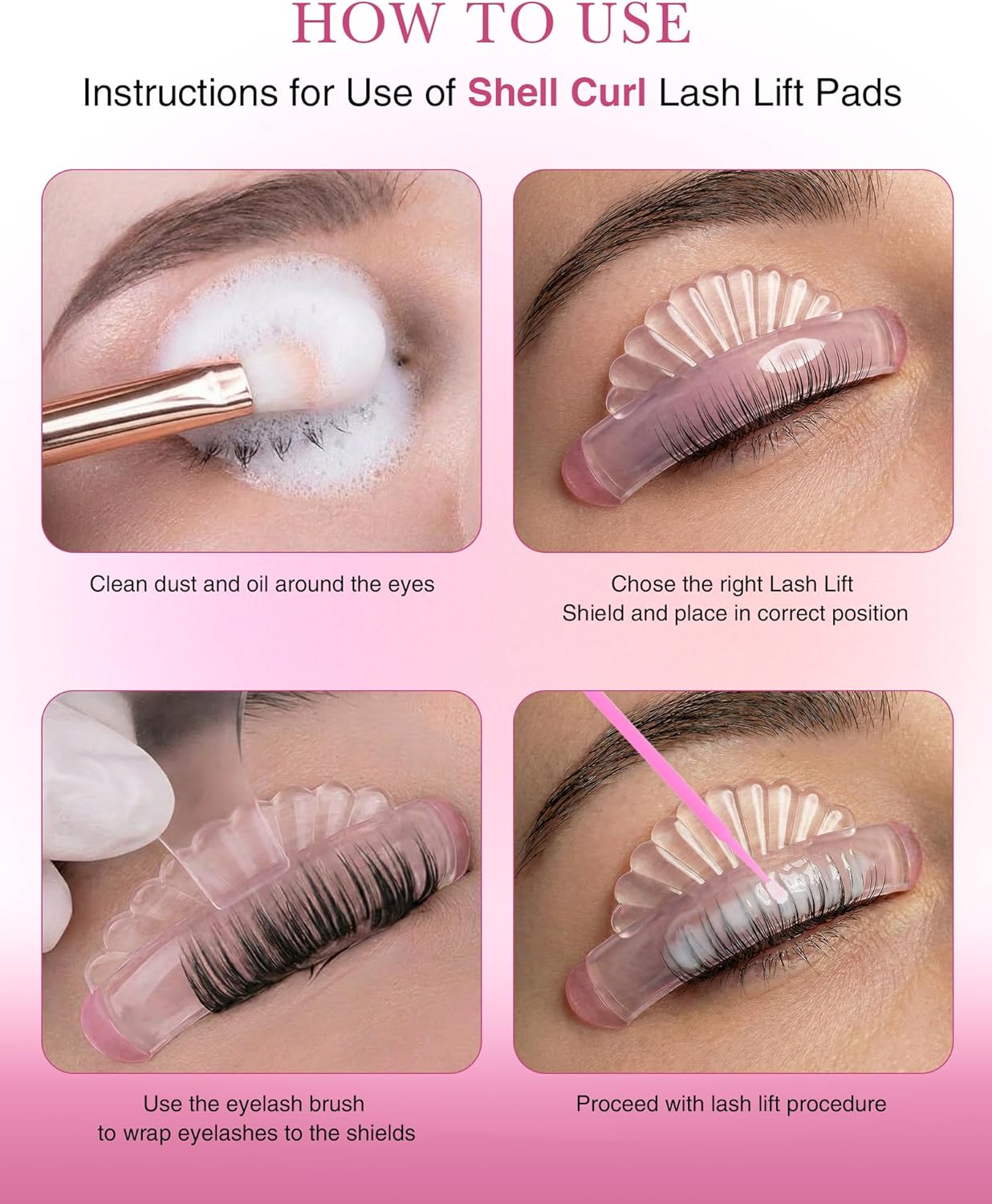 Lash Lift Rods - Self-Adhesive Curling Shields for Sensitive Eyes | Reusable 10 Pcs in 5 Sizes with Case