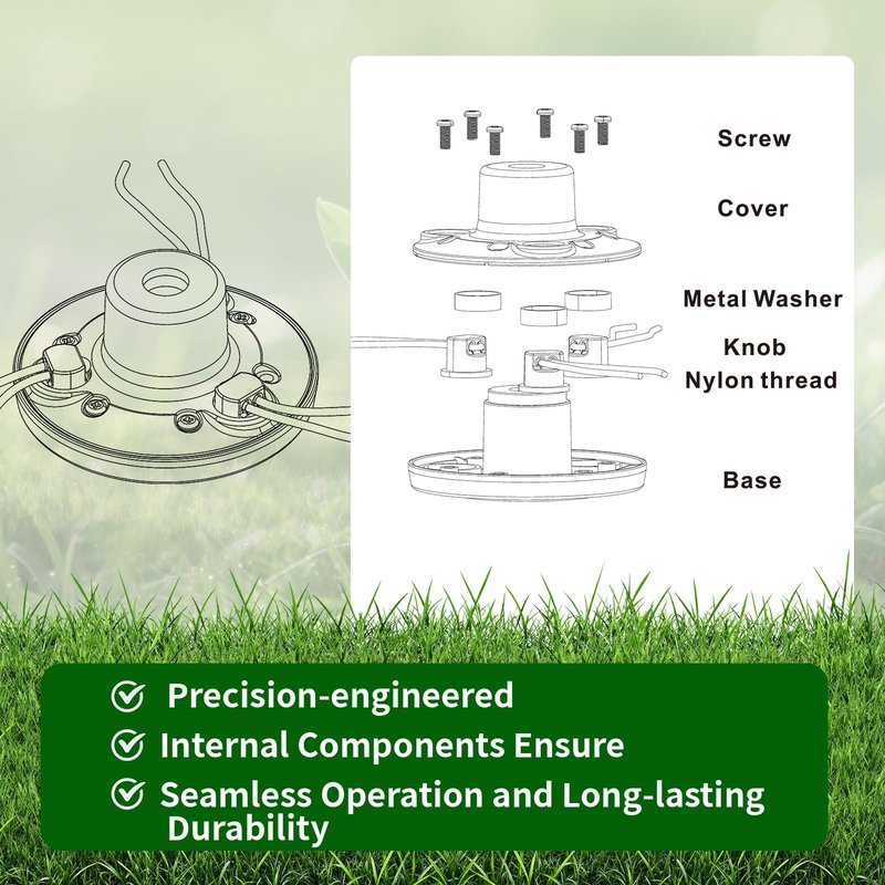 Quintillus Weed Eater Head, Universal Weed Wacker Head String Trimmer Head Replacement for Ego, Ryobi,Echo,Weed Warrior with 12pc .095" Triangle Trimmer Line