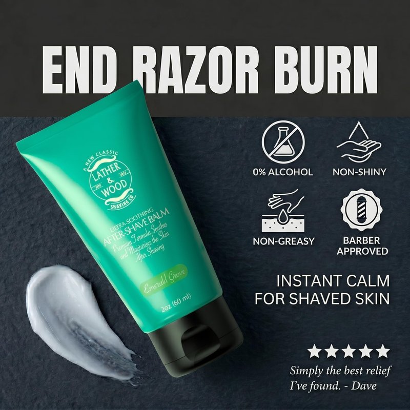 Best After-shave Balm, Emerald Grove Scent, Premium Aftershave Lotion, Soothes and Moisturizes Face after shaving, Does Not Dry The Skin, Eliminates Razor Burn For A Silky Smooth Finish
