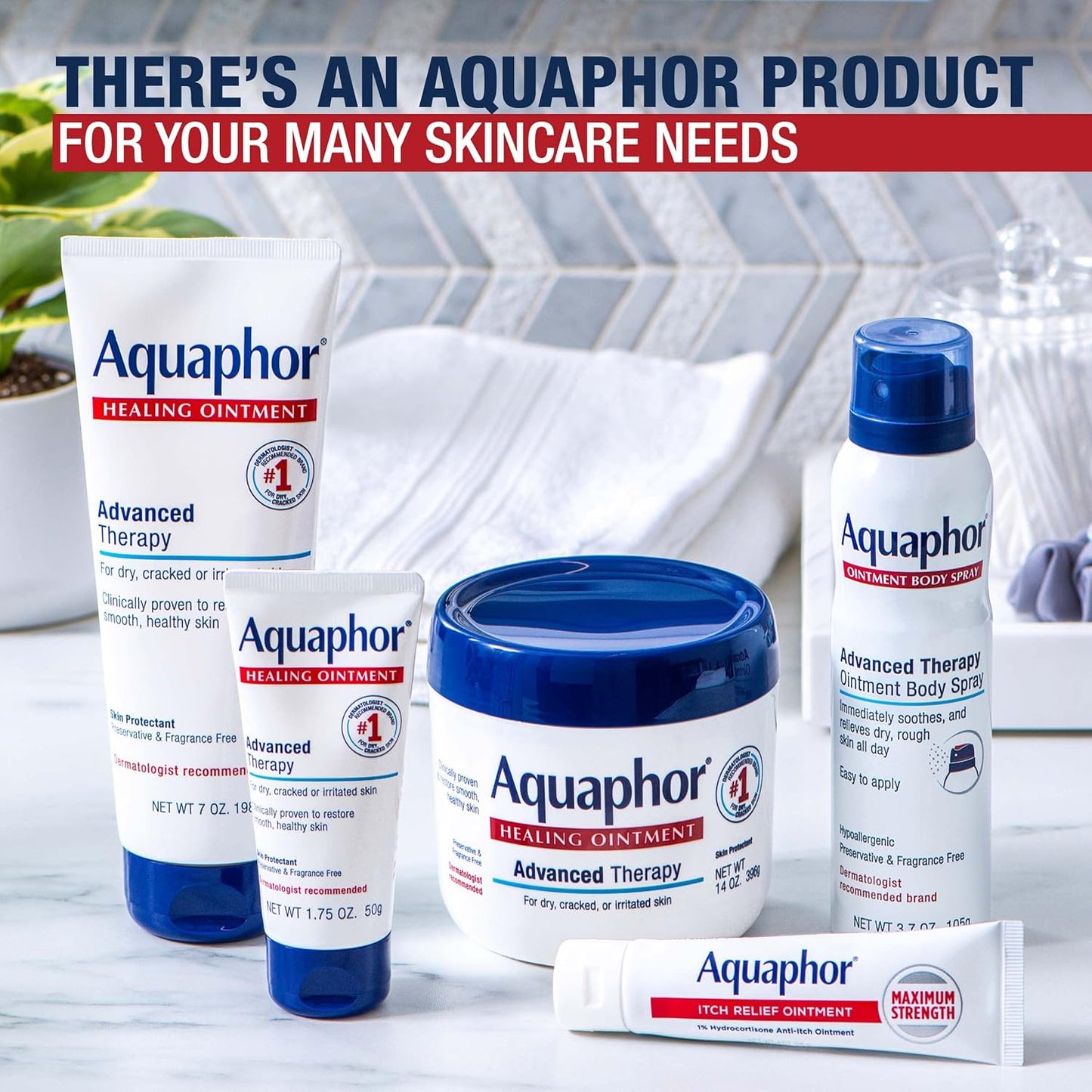 Aquaphor Healing Ointment - Advanced Therapy Skin Protectant for Dry Skin | 7 Oz Tube