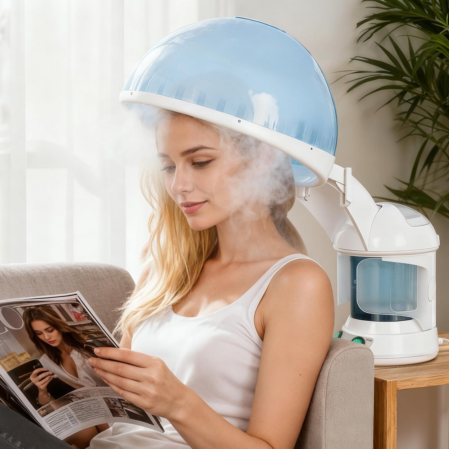 Saicool 3 in 1 Facial Steamer, Hair Steamer, Air Humidifier Hot Mist Moisturizing Hydration System, Portable Facial Atomizer Spa for Personal Care Use at Home Salon