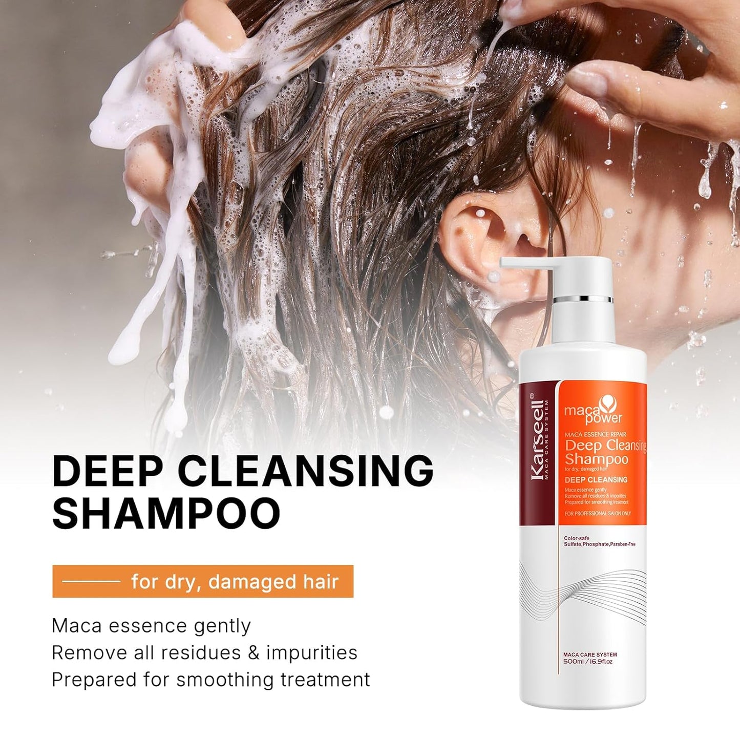 Karseell Clarifying Shampoo & BNC Argan Oil Treatment Bundle - Deep Clean for Oily Scalp & Dry Ends