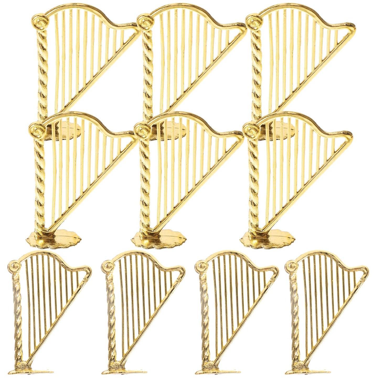 10pcs Miniature Harp Instrument Model Xmas Tree Musical Instrument Harp Model Pendant for Christmas Music Party Home Decor