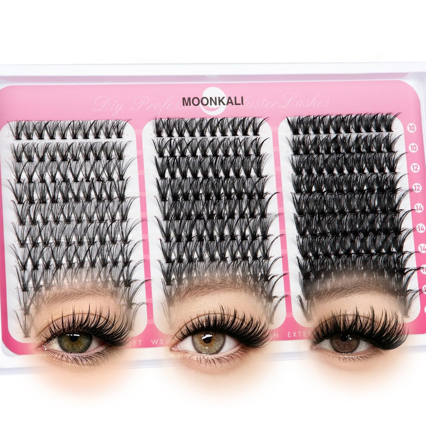 Lash Clusters - 3D Full Eyelash Extensions | Mix of 60D, 80D, 100D, 12-18MM, Waterproof, DIY Fake Mink