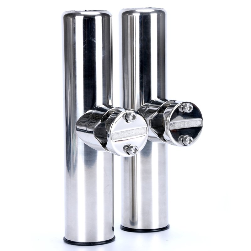 Amarine Made Boat 4pcs Fishing Rod Holder, Stainless Rail Mount Clamp on Rod Holder, Adjustable Fishing Pole Holder for Rails 7/8" to 1"