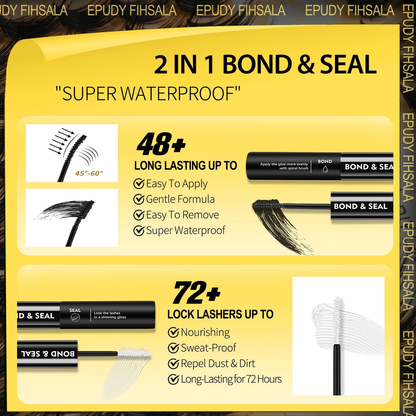Manga Lash Clusters 10–16mm Volume Lash Clusters 180pcs with Spikes, D-Curly Thick 3D Individual DIY Eyelash Extension Kit with Lash Bond & Seal and Lash Tweezers for Bold Wispy Look EPUDY FIHSALA